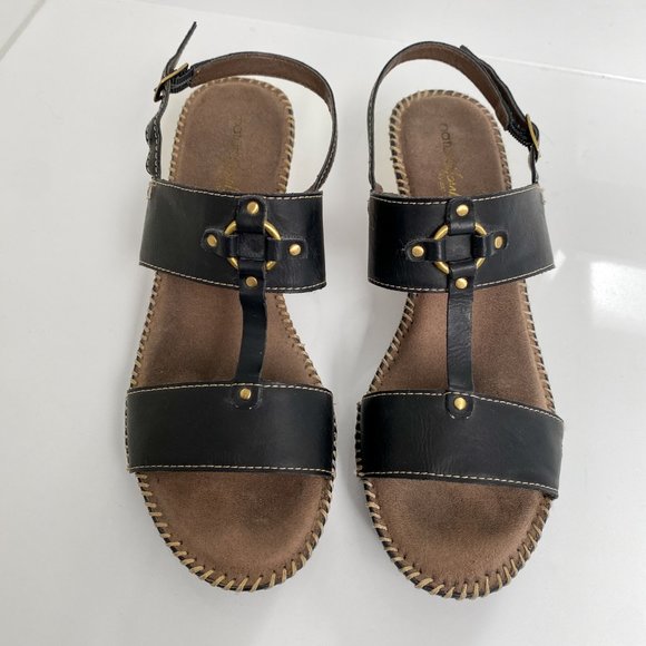 Soul by Naturalizer - Black Leather Adjustable Strap Sandals - Picture 2 of 8